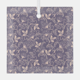 Adorno De Cristal Diseño floral vintage con enredaderas onduladas