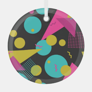 Adorno De Cristal Diseño geométrico Memphis de la década de los 80