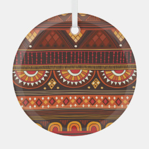 Adorno De Cristal Diseño tribal sin fisuras para diversos usos.