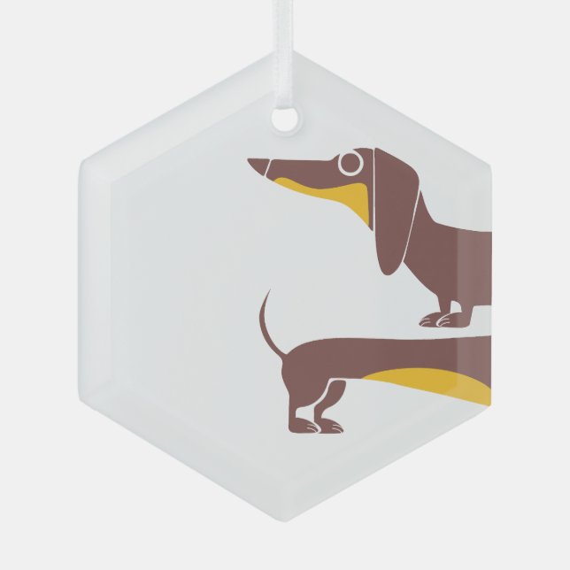 Adorno De Cristal Divertido dachshund lindo para padres de perros la (Anverso)