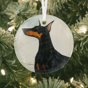 Adorno De Cristal Doberman por Hevener