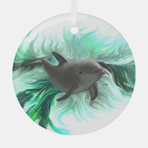 Adorno De Cristal Dolphin Baby