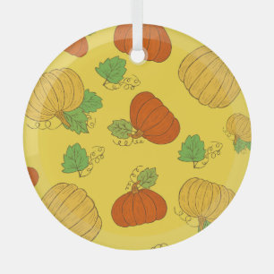 Adorno De Cristal Doodle de calabaza: Mano sin soldadura