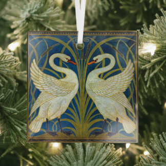 Adorno De Cristal Dos Cisnes Art Deco