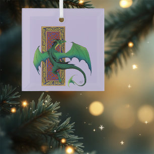 Adorno De Cristal Dragón celta verde Nudo fantástico púrpura