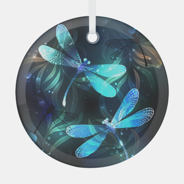 Adorno De Cristal Dragonflies (Anverso)
