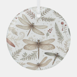 Adorno De Cristal Dragonflies del espíritu de vacaciones