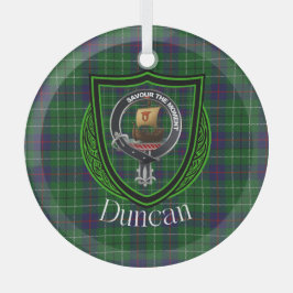 Adorno De Cristal Duncan Scottish Clan Tartán y Escudo