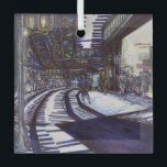 Adorno De Cristal Dustar el piano<br><div class="desc">Pintura de Brighton Beach,  Nueva York,  por New York City,  artista Bella Artes,  Gaye Elise Beda Véase gayeeliseda.tienda gayeelise.redbubble.com https://gayeelise-beda.pixels.com http://www.zazzle.com/gaye elise beda gifts・q=gaye beda beda&x=-749&y=-1111 Original</div>