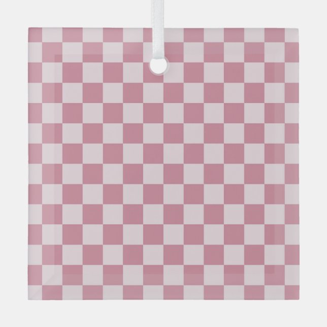 Adorno De Cristal Dusty rose checkerboard pattern (Anverso)