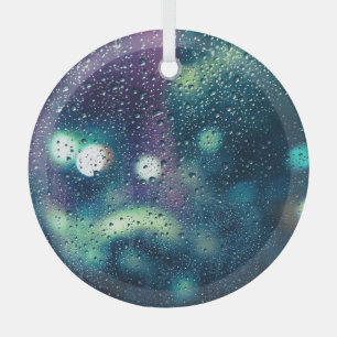 Adorno De Cristal Efecto de la ventana Caídas de Lluvia Vintage