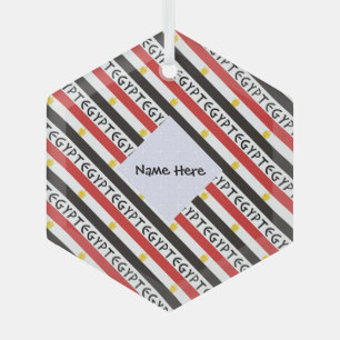 Adorno De Cristal Egipto y la bandera egipcia cubierta con tu nombre