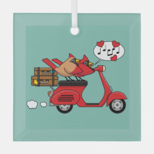 Adorno De Cristal El cardenal rojo le gusta a Scooter