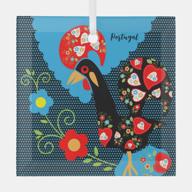 Adorno De Cristal El gallo portugués (Anverso)