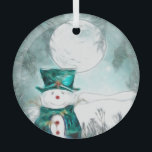 Adorno De Cristal El hombre de nieve<br><div class="desc">Una manera dulce de decorar el árbol con este adorable diseño de muñecos de nieve.</div>
