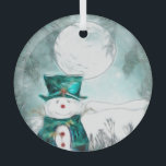 Adorno De Cristal El hombre de nieve<br><div class="desc">Una manera dulce de decorar el árbol con este adorable diseño de muñecos de nieve.</div>