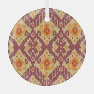 Adorno De Cristal El Ikat Chevron: Tradicional fondo
