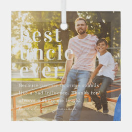 Adorno De Cristal El mejor tío de todos | Oferta y regalo fotográfic