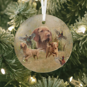 Adorno De Cristal El Vizsla de Pelo Duro Húngaro