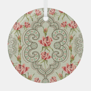 Adorno De Cristal Elegancia Floral: Vintage Fondo Seamless.