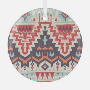 Adorno De Cristal Elegancia tribal: impresión étnica geométrica