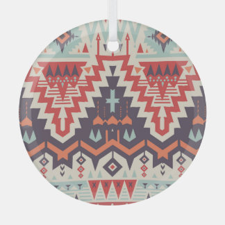 Adorno De Cristal Elegancia tribal: impresión étnica geométrica