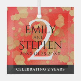 Adorno De Cristal Elegant 2nd Garnet Wedding Anniversary