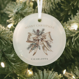 Adorno De Cristal Elegant Personalized Christmas Ornament