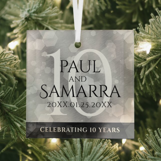 Adorno De Cristal Elegante 10° Aniversario del Boda Tin (in situ)