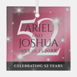 Adorno De Cristal Elegante 52° Aniversario del Boda de Ruby