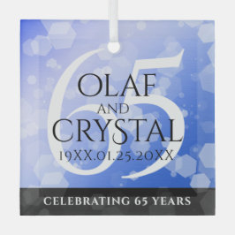 Adorno De Cristal Elegante 65º Aniversario del Boda de Zafiro Azul