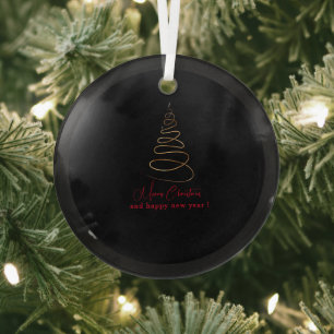 Adorno De Cristal Elegante árbol de Navidad de oro