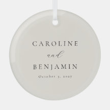 Elegante Boda de caligrafía de marfil Minimalista