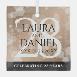 Adorno De Cristal Elegante celebración del 28º Aniversario del Boda