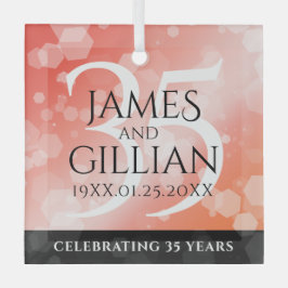 Adorno De Cristal Elegante celebración del 35° aniversario del Boda