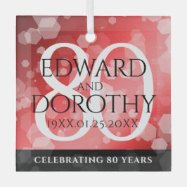 Adorno De Cristal Elegante celebración del 80° Aniversario del Boda 