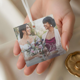 Adorno De Cristal Elegante escritura madre de la novia foto Keepsake