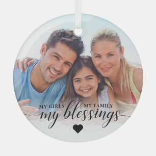 Adorno De Cristal Elegante foto de la familia My Blessings