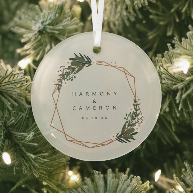 Adorno De Cristal Elegante geométrico recién hecho nuestra primera N (in situ)