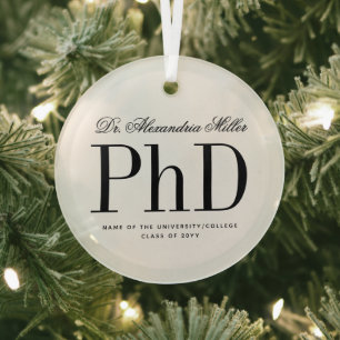 Adorno De Cristal Elegante graduación de Doctor en Filosofía de PhD
