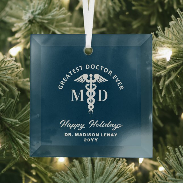 Adorno De Cristal Elegante Médica médico Navidades personalizados (in situ)