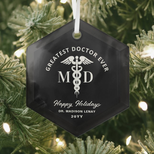 Adorno De Cristal Elegante Médica médico Navidades personalizados (in situ)