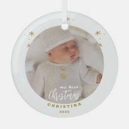 Adorno De Cristal Elegante Mi Primer Navidad Foto de Bebé 