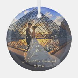 Adorno De Cristal Elegante Moderno Nuestro Primer Navidad Señor Seño