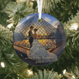 Adorno De Cristal Elegante Moderno Nuestro Primer Navidad Señor Seño