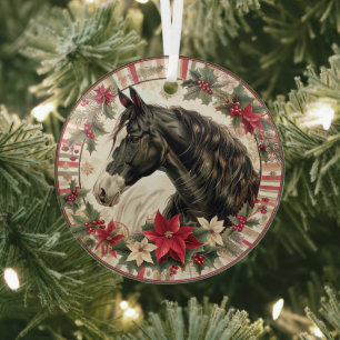 Adorno De Cristal Elegante Navidad Ecuestre