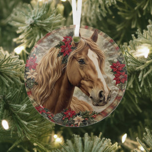 Adorno De Cristal Elegante Navidad Ecuestre