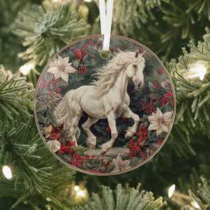 Adorno De Cristal Elegante Navidad Ecuestre
