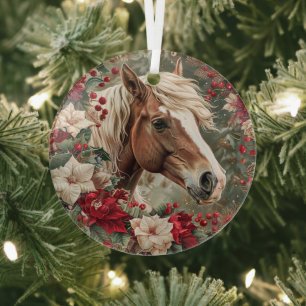Adorno De Cristal Elegante Navidad Ecuestre