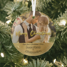 Adorno De Cristal Elegante primer oro de lujo de Navidad Foto modern